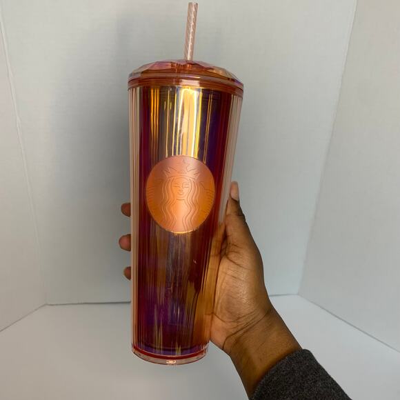 Starbucks 2020 Iridescent Rose Gold Tumbler Cold Cup - Picture 1 of 4